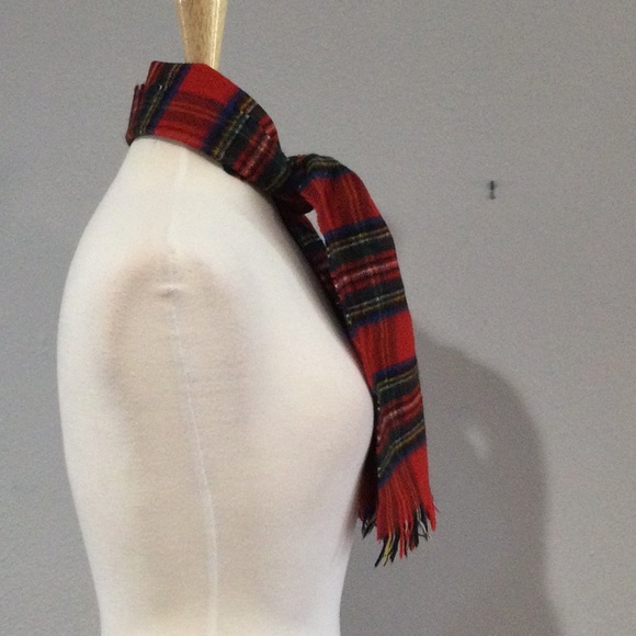 Burberrys of London Plaid Cashmere Wool Fringe Scarf Vintage - Picture 5 of 11